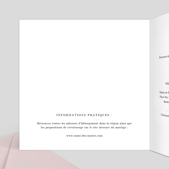 Faire part mariage Dorure Couronnée Intérieur Gauche