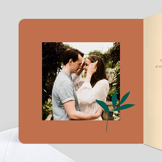 Faire part mariage Douceur Estivale Intérieur Gauche