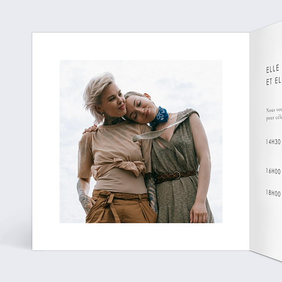 Faire part mariage Ensemble Intérieur Gauche