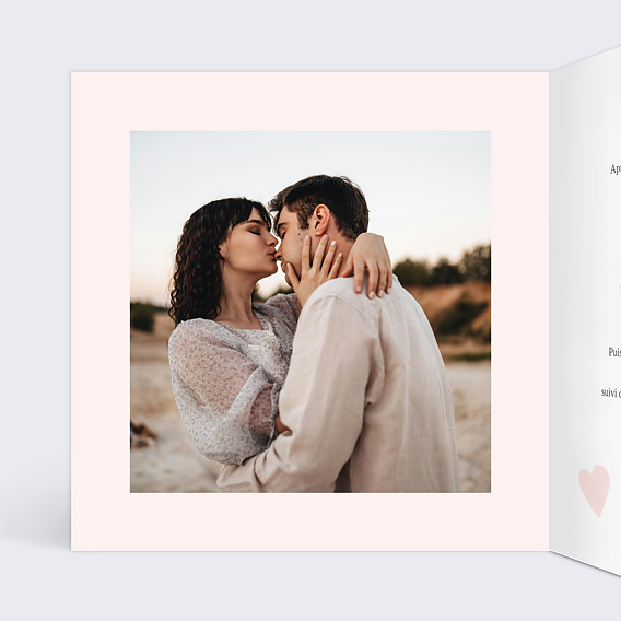 Faire part mariage Envolée de coeurs Intérieur Gauche