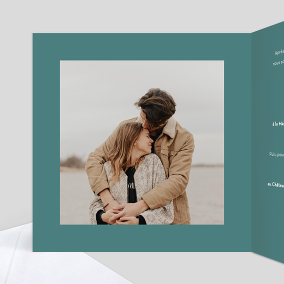 Faire part mariage Fleurs Délicates Intérieur Gauche