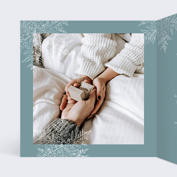 Faire part mariage Flocons Intérieur Gauche