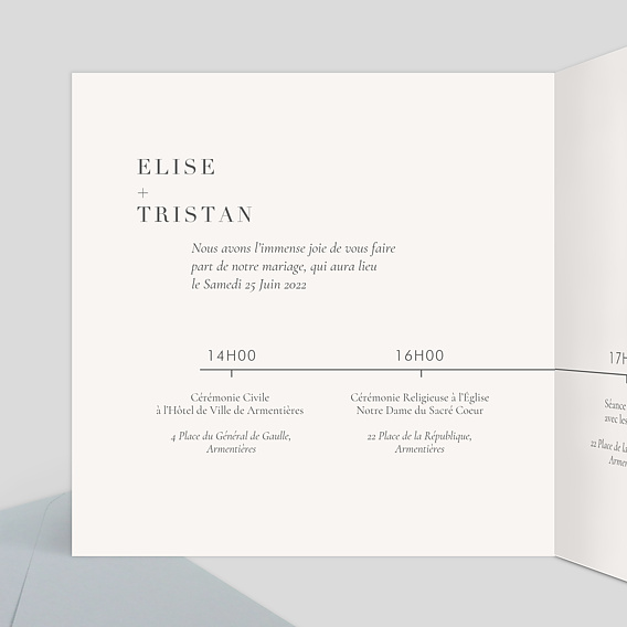 Faire part mariage Iris Intérieur Gauche