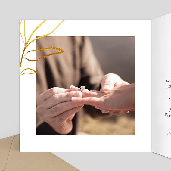 Faire part mariage Lancéolée Intérieur Gauche