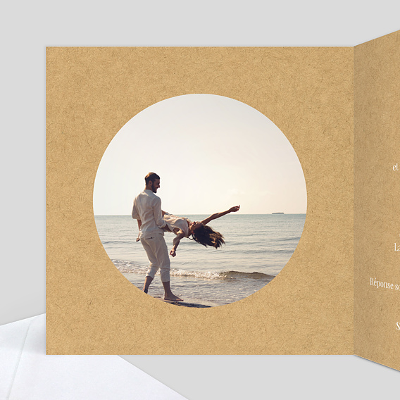 Faire part mariage Lauriers Intérieur Gauche