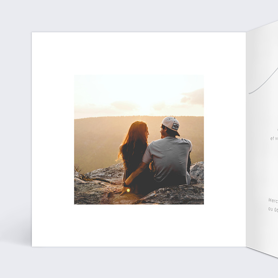 Faire part mariage Lettres Chic Intérieur Gauche