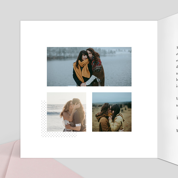 Faire part mariage Minimal Intérieur Gauche