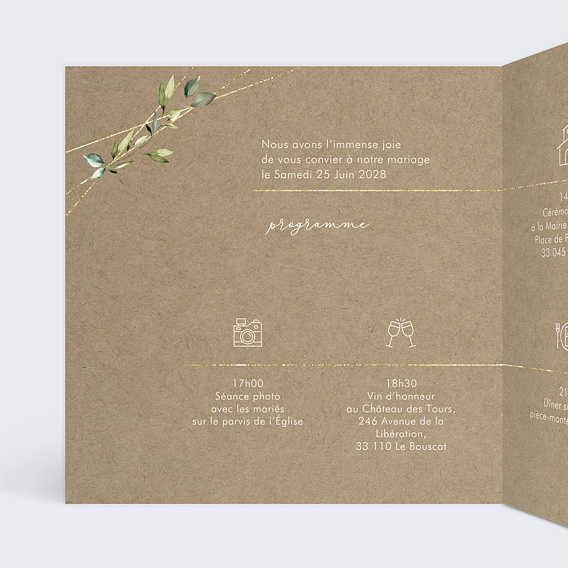 Faire part mariage Modern Love Intérieur Gauche