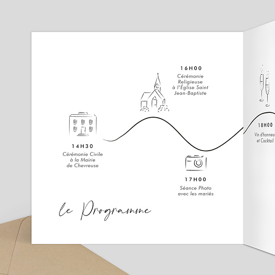 Faire part mariage Moments Volés Intérieur Gauche