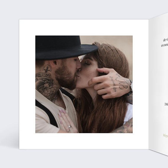 Faire part mariage Moto des mariés Intérieur Gauche