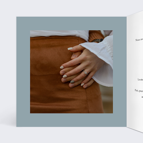 Faire part mariage Photo et Brindille Intérieur Gauche