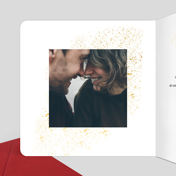 Faire part mariage Poudre Ocre Intérieur Gauche