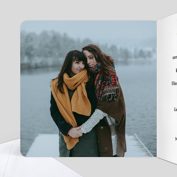 Faire part mariage Poussière d'étoiles Intérieur Gauche