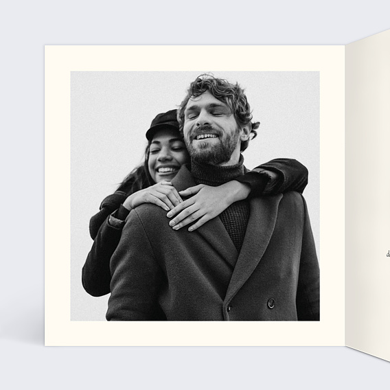 Faire part mariage Sauve qui peut Intérieur Gauche