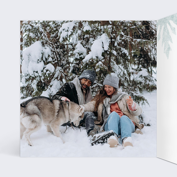 Faire part mariage Sous la neige Intérieur Gauche