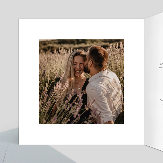 Faire part mariage Timeline Calligraphie Intérieur Gauche