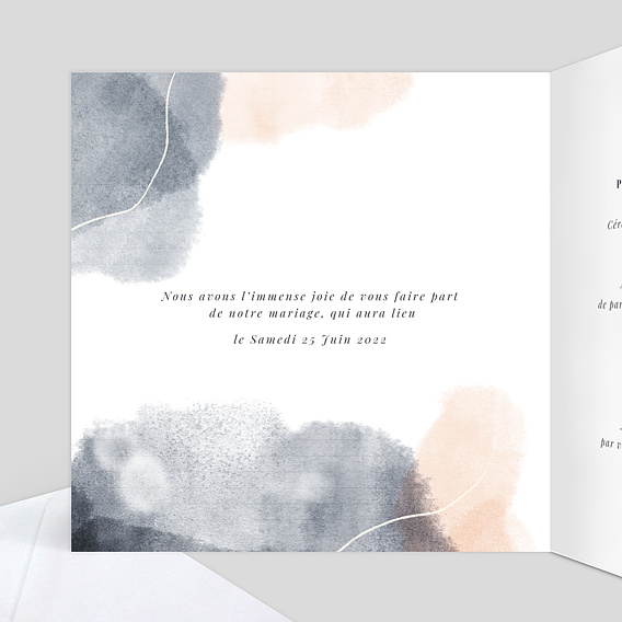 Faire part mariage Vague d'Été Intérieur Gauche