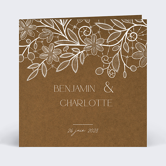 Faire part mariage Dentelle Élégante