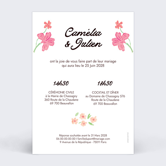 Faire-part Mariage Jardin botanique