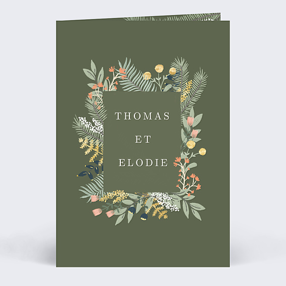 Faire part mariage Cadre Floral Élégant