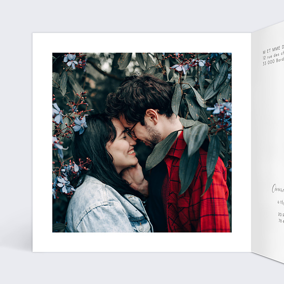 Faire part mariage Timidité Intérieur Gauche