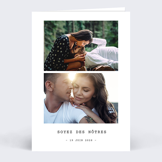 Faire-part Mariage Polaroïd 2 Photos