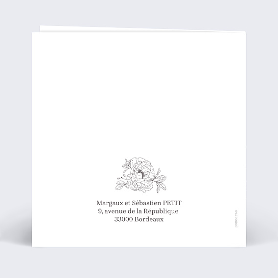 Faire-part Mariage Gravure Blanc