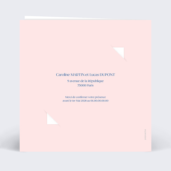 Faire part mariage On sème Verso