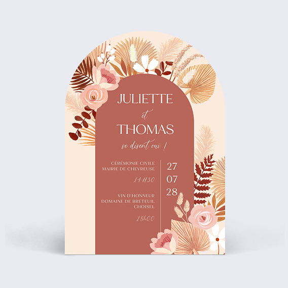 Faire part mariage Bohème Terracotta