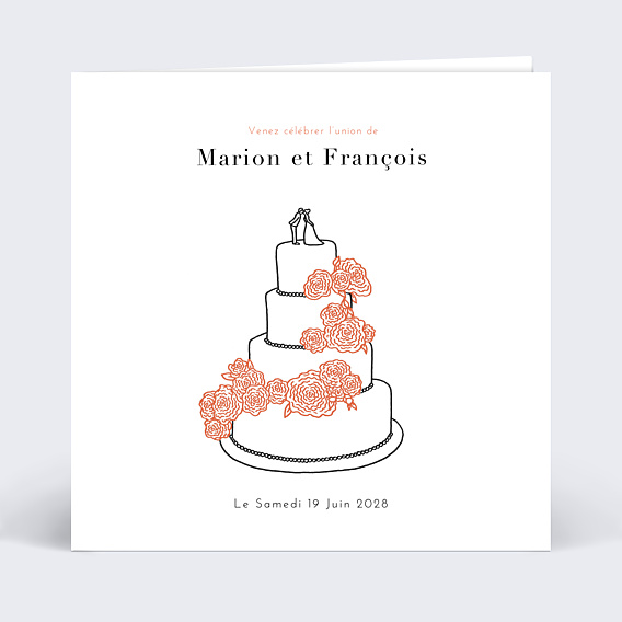 Faire-part Mariage Gâteau Mariage