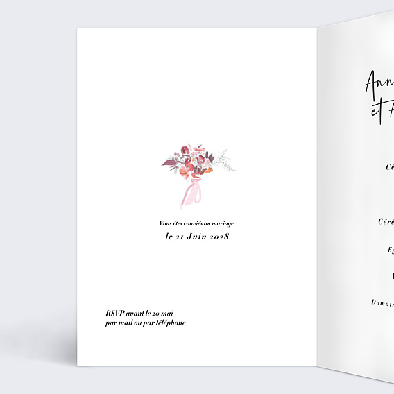 Faire-part Mariage Illustration Elégance