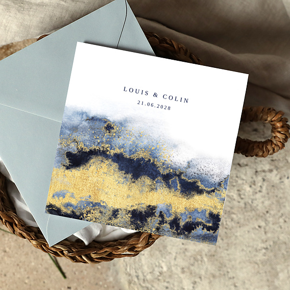 Faire part mariage Bleu d'Eau Après 4