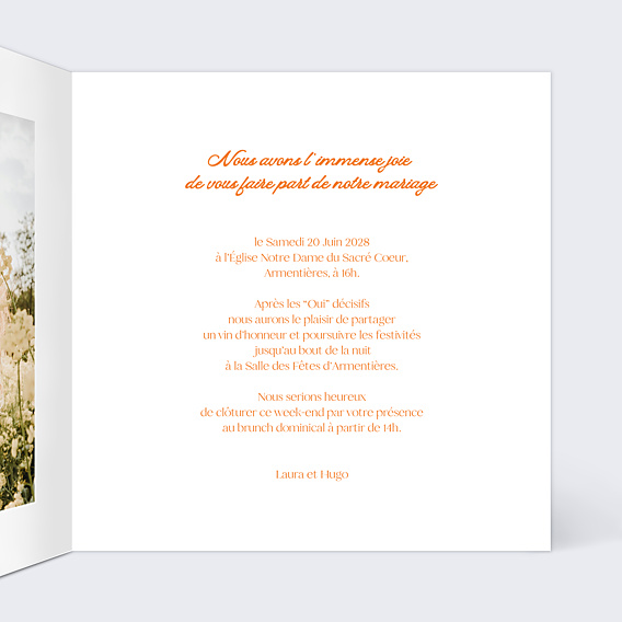 Faire-part Mariage Ecusson fleuri