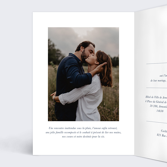 Faire part mariage Bloom Intérieur Gauche