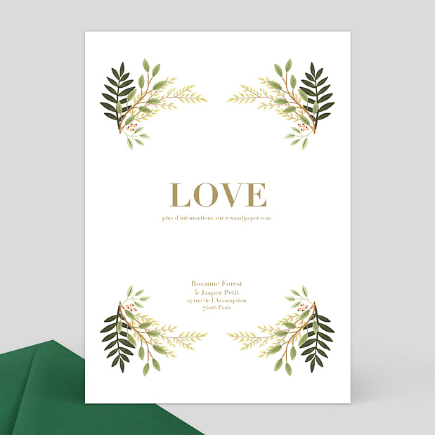 Faire-part Mariage Mister M Studio Jasper Verso
