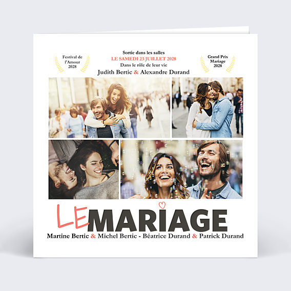 Faire-part Mariage Affiche de Film