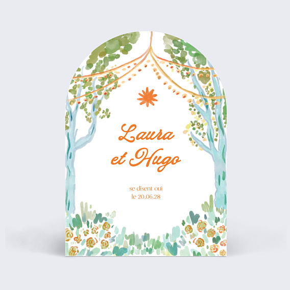 Faire part mariage Guinguette champêtre