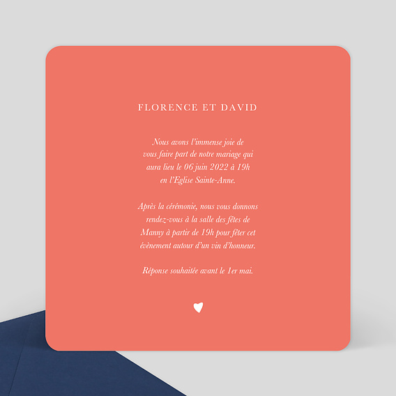 Faire part mariage Vélo Verso