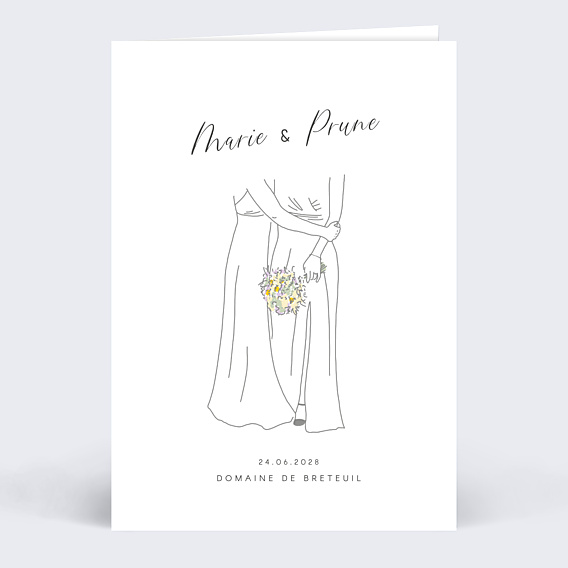 Faire part mariage Etreinte