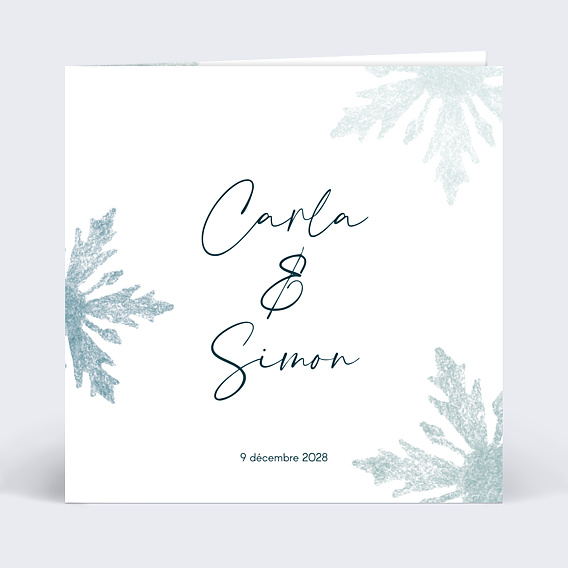 Faire part mariage Sous la neige