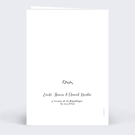 Faire part mariage Béguin Verso