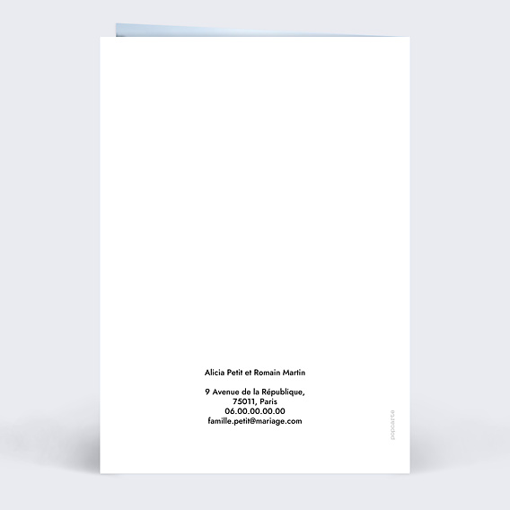 Faire part mariage Couple en illustration minimaliste Verso