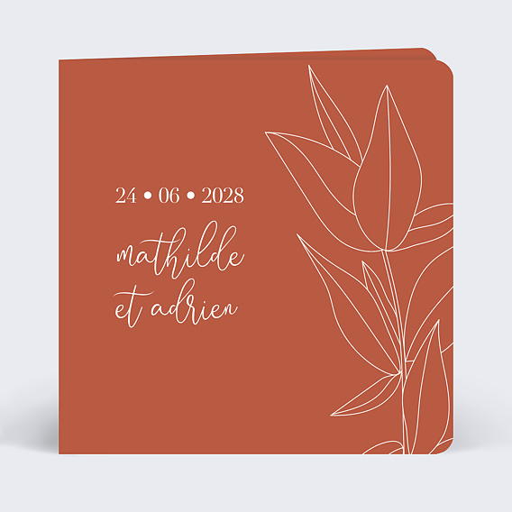 Faire part mariage Terracotta Flowers