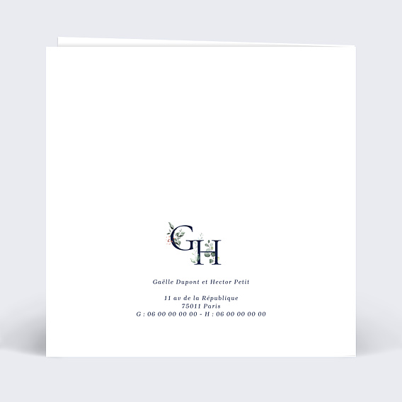 Faire-part Mariage Calligraphie