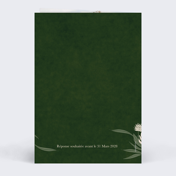 Faire part mariage Art Nouveau Verso