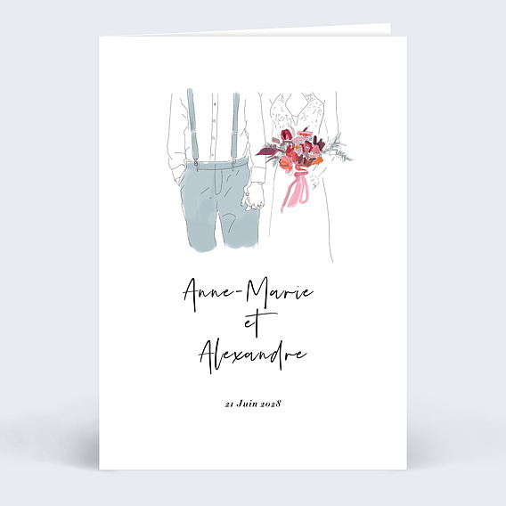 Faire part mariage Illustration Elégance Recto