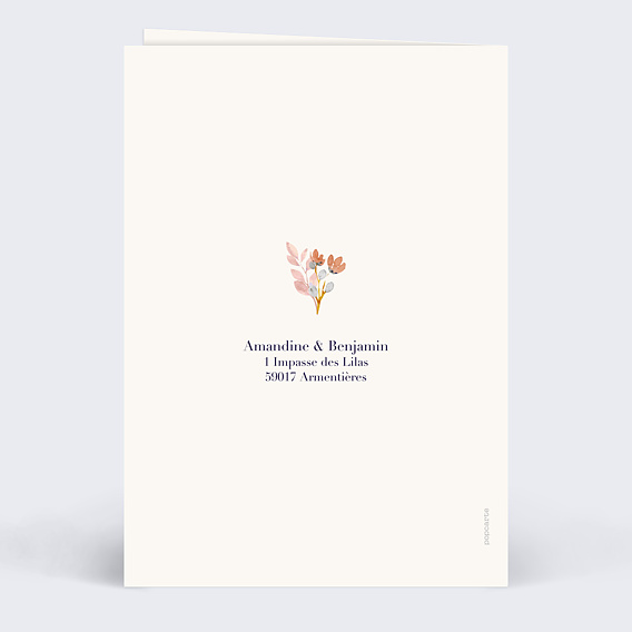 Faire part mariage Water Flower Verso