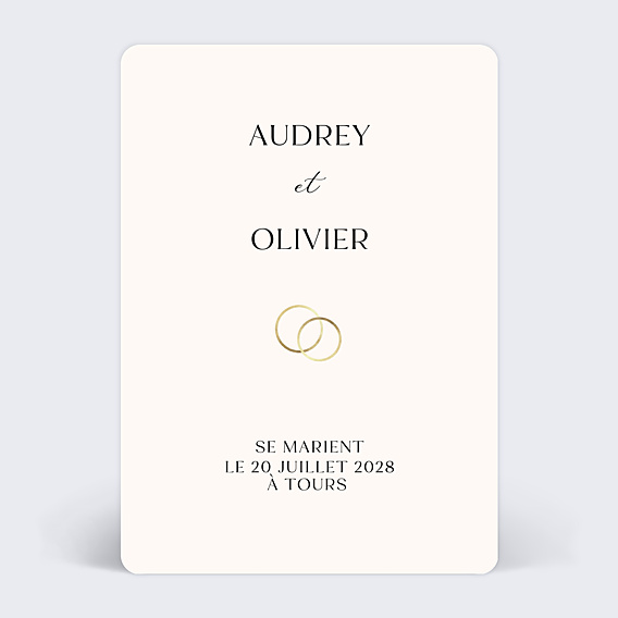 Faire-part Mariage Alliances Minimaliste