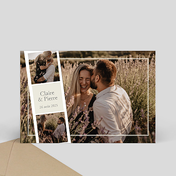 Faire-Part de Mariage Virtuel Classique cadre multiphotos