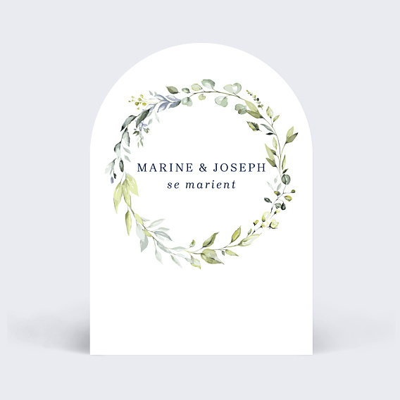 Faire-part Mariage Couronne végétale